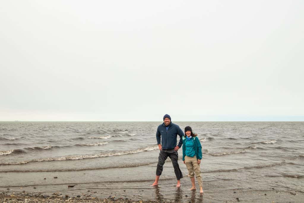 Standing in the Arctic Ocean is the highlight when you drive the dalton Highway