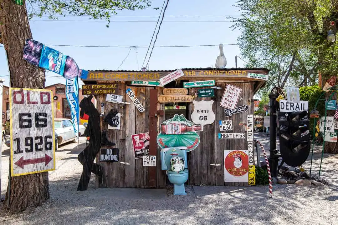 Old bathroom shack behind Delgadillos