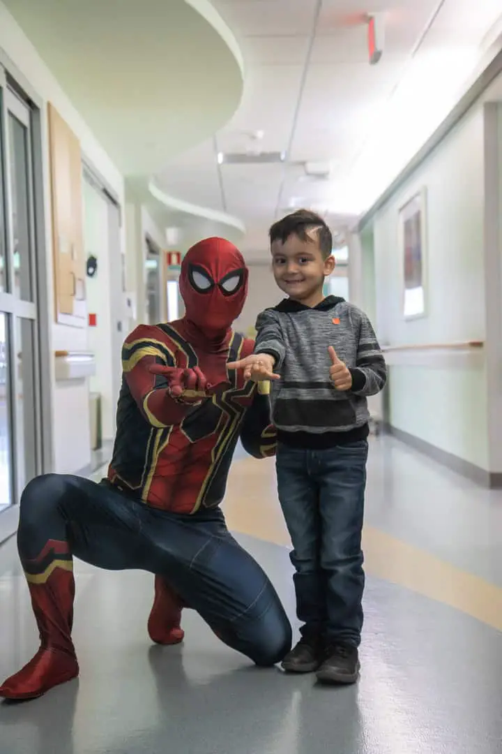 Spiderman and one of his biggest fans