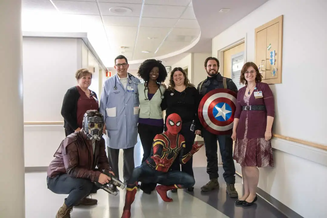 The superheroes and a team of doctors and nurses who fight pediatric cancer