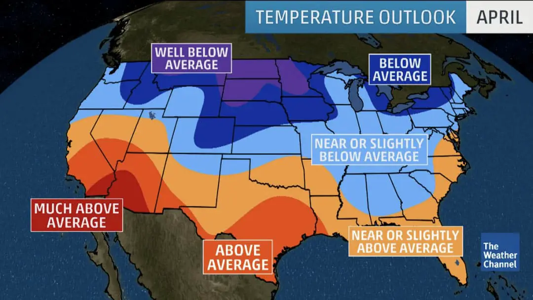 Below Average Temperatures Everywhere in Our Path