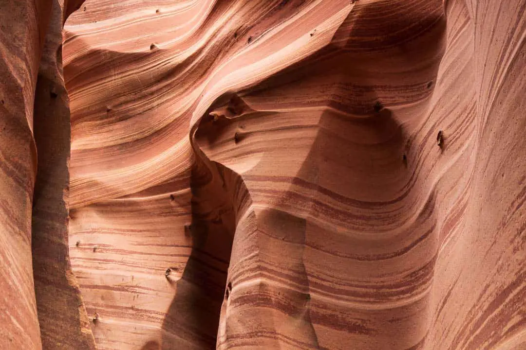 Reaching the zebra striping makes Zebra Slot Canyon one of the best slot canyons in Utah