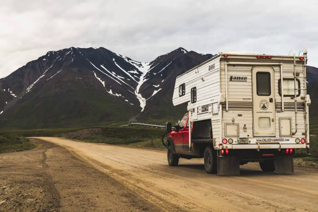 Much of the Dalton Highway is on graded gravel and dirt like this