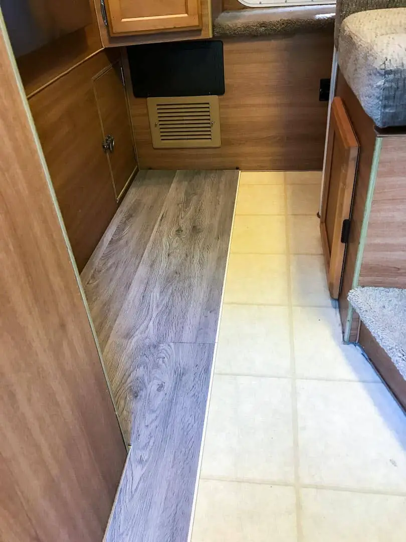 Camper floor before reno