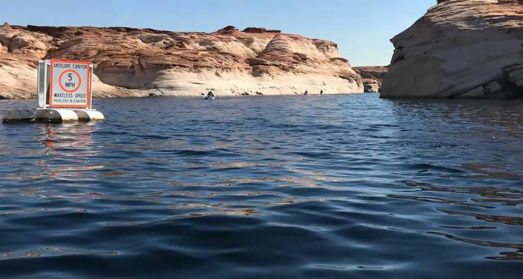 Buoy entrance to kayak antelope canyon