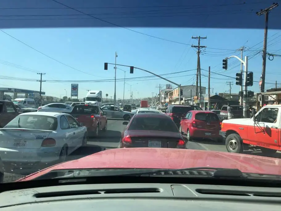 Traffic after Tecate border crossing