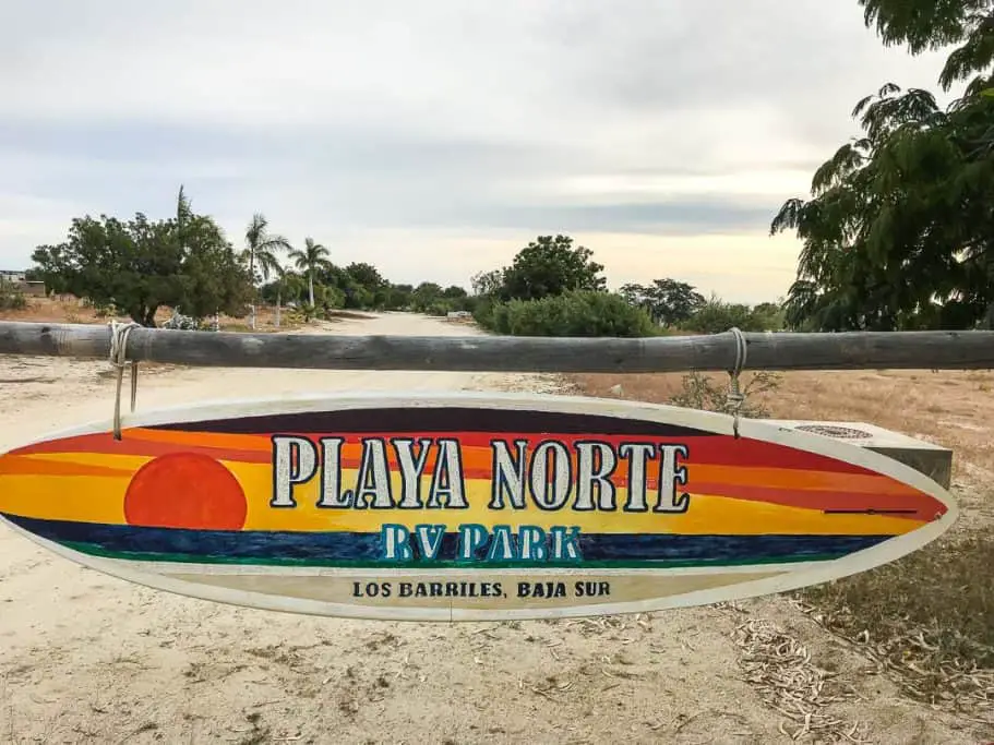 Sign at Playa Norte RV Park