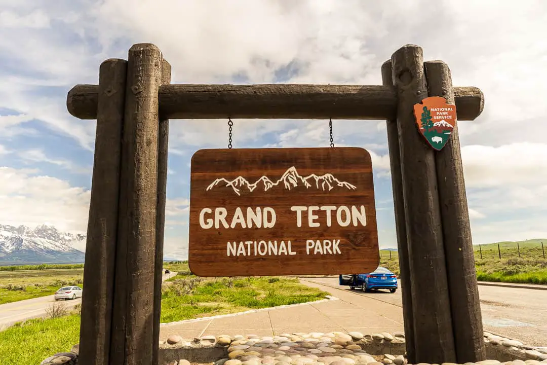 Grand Teton national park entrance sign