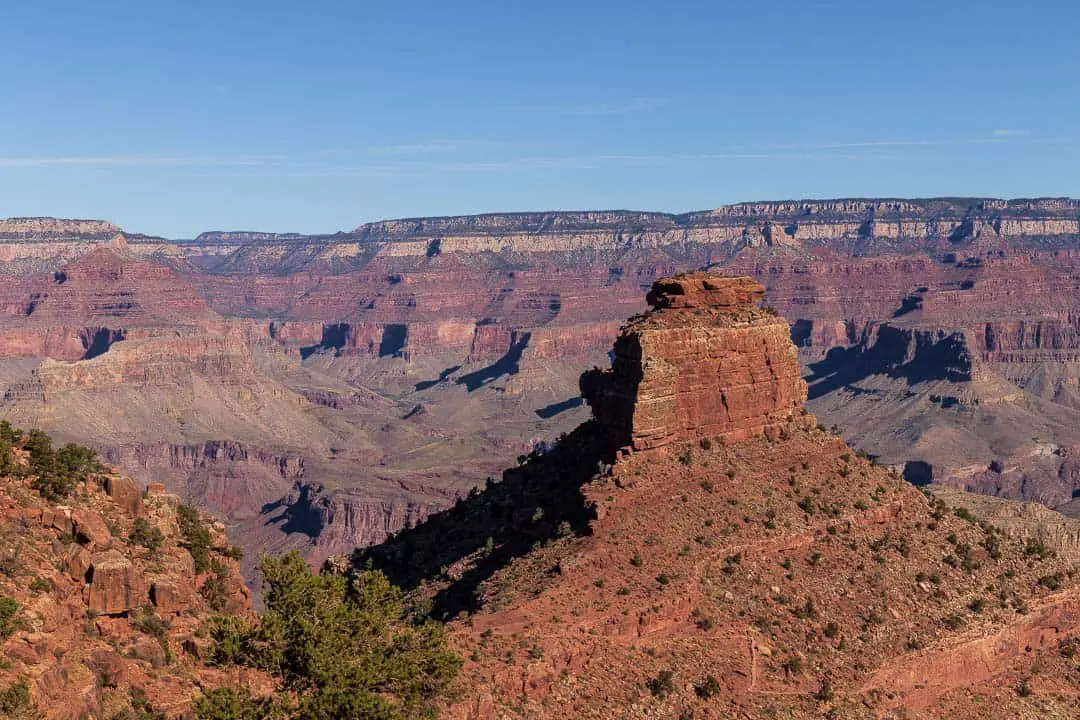 View from above of the rest of the South Kaibab Trail
