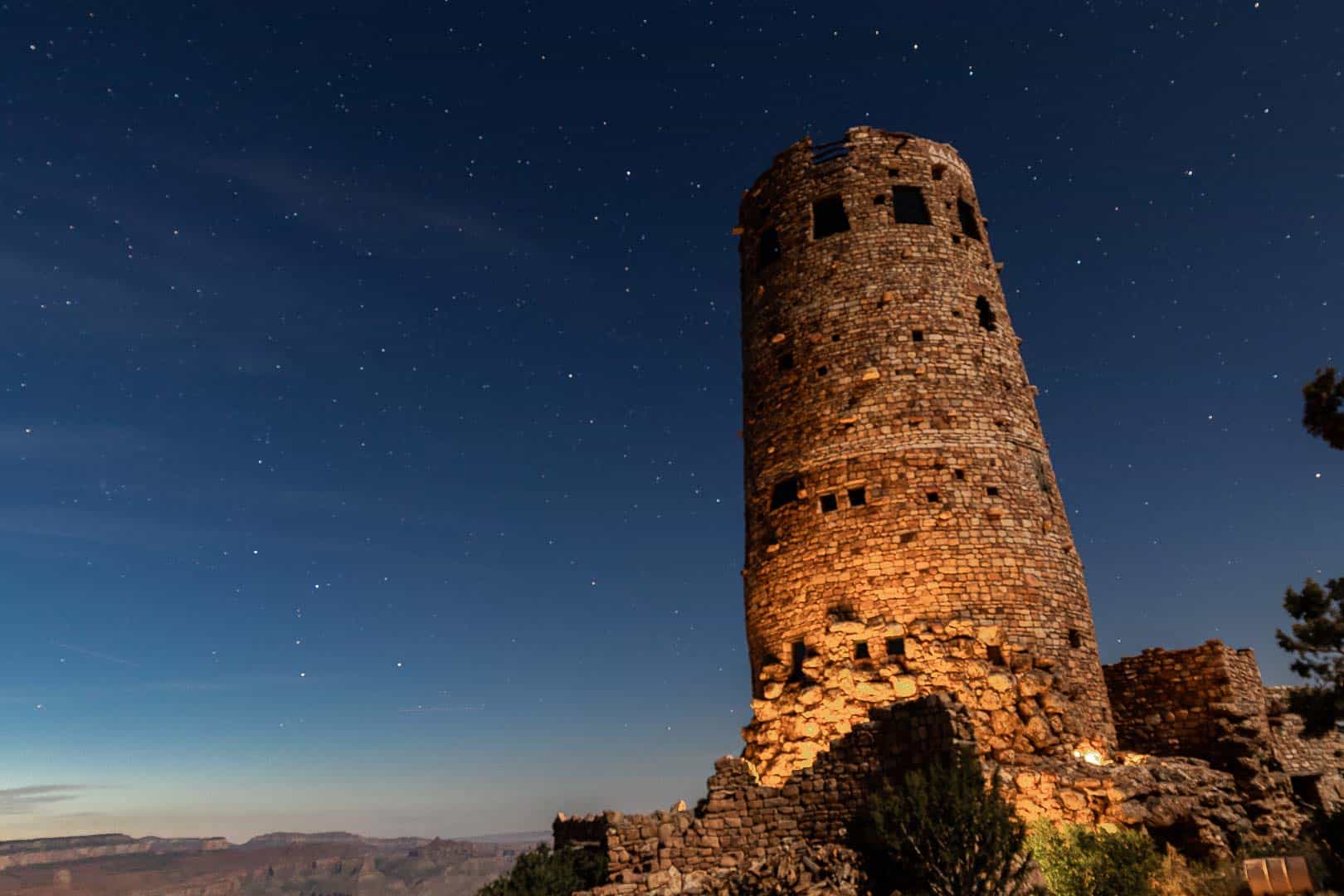 Stars over the Desert View Watchtower
