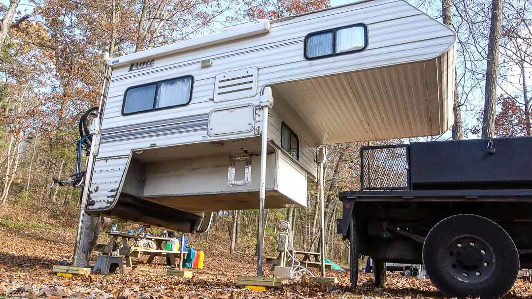 Truck camper off the truck