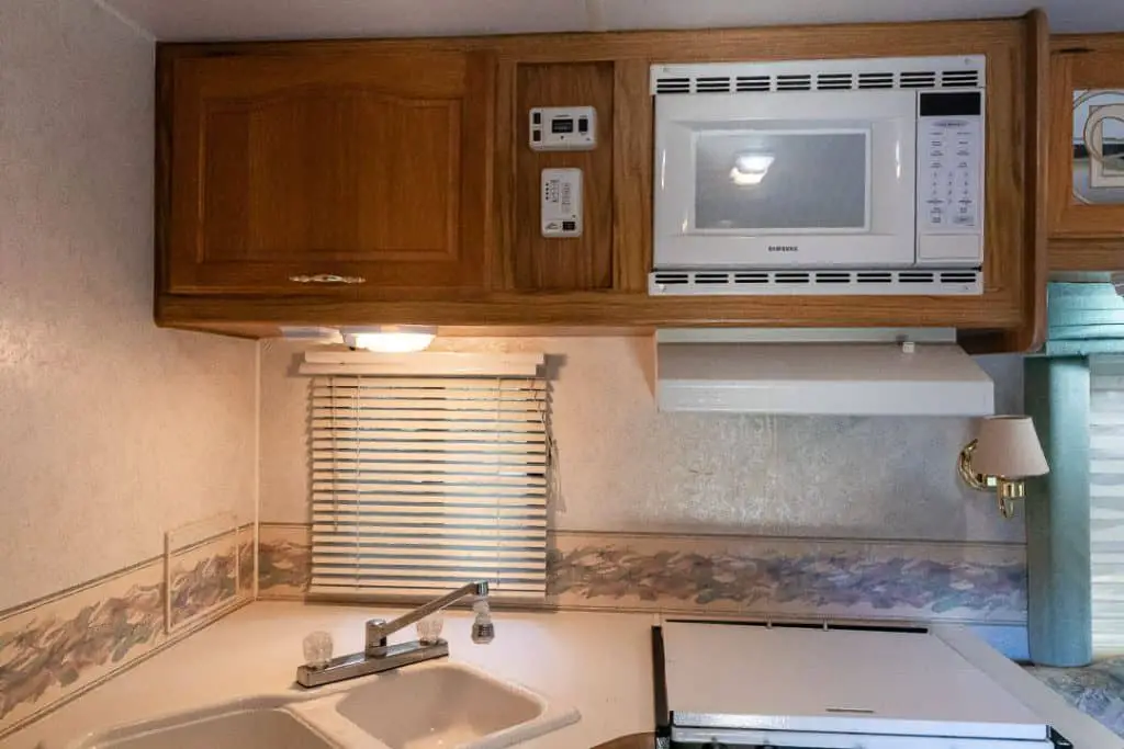 Class C RV remodel kitchen after