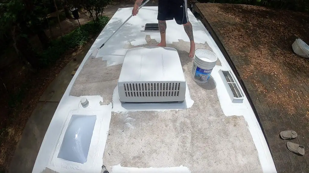 Tropicool roof coating HOW TO DIY RV Roof Coating Sealing 